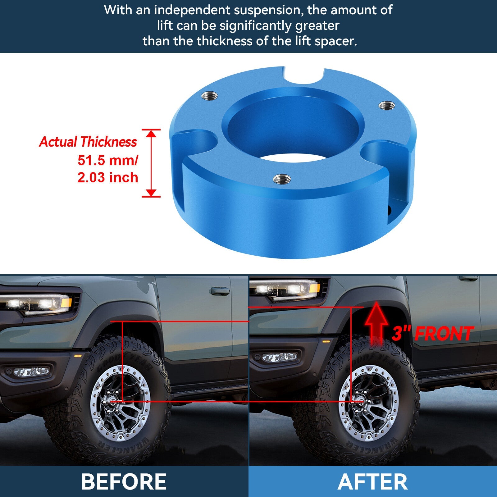 3" Front 1.5" Rear Leveling Lift Kit For 2007-2013 Chevy Avalanche Suburban 1500 6B93BC-57