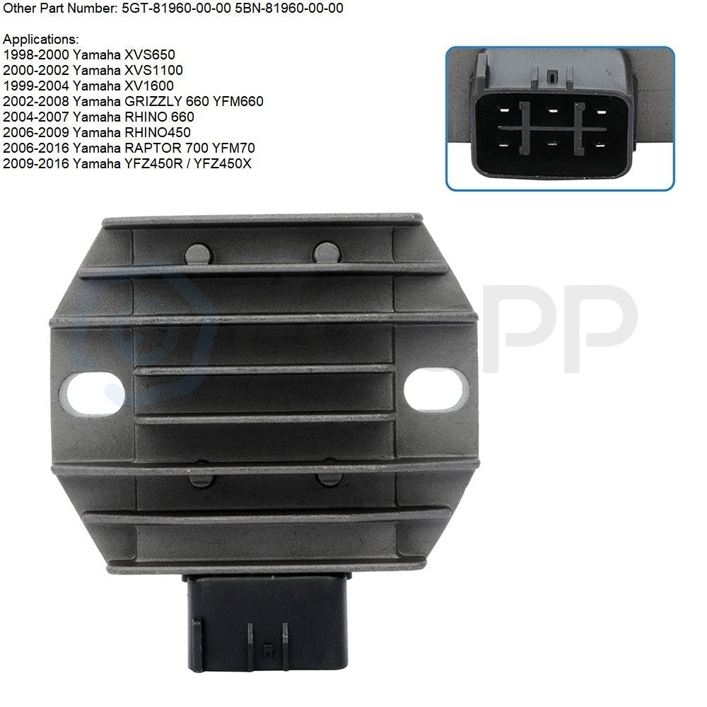 ECCPP 3Pcs Regulator Rectifier For Yamaha RAPTOR 660 YFM660 660R 2001-2005 6B93BC-57