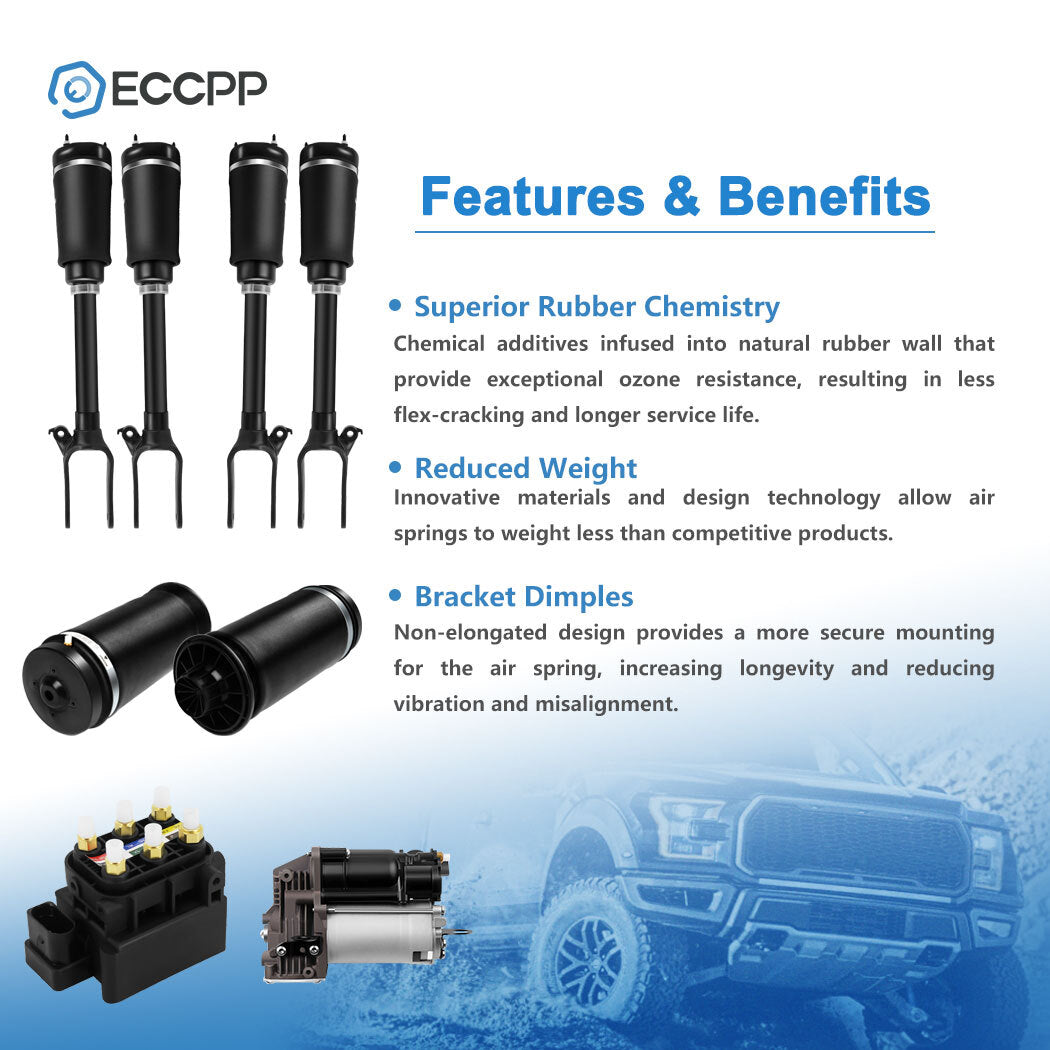 8* F+R Air Suspension Spring Strut Valve Block Compressor Kit For Mercedes GL450 6B93BC-57