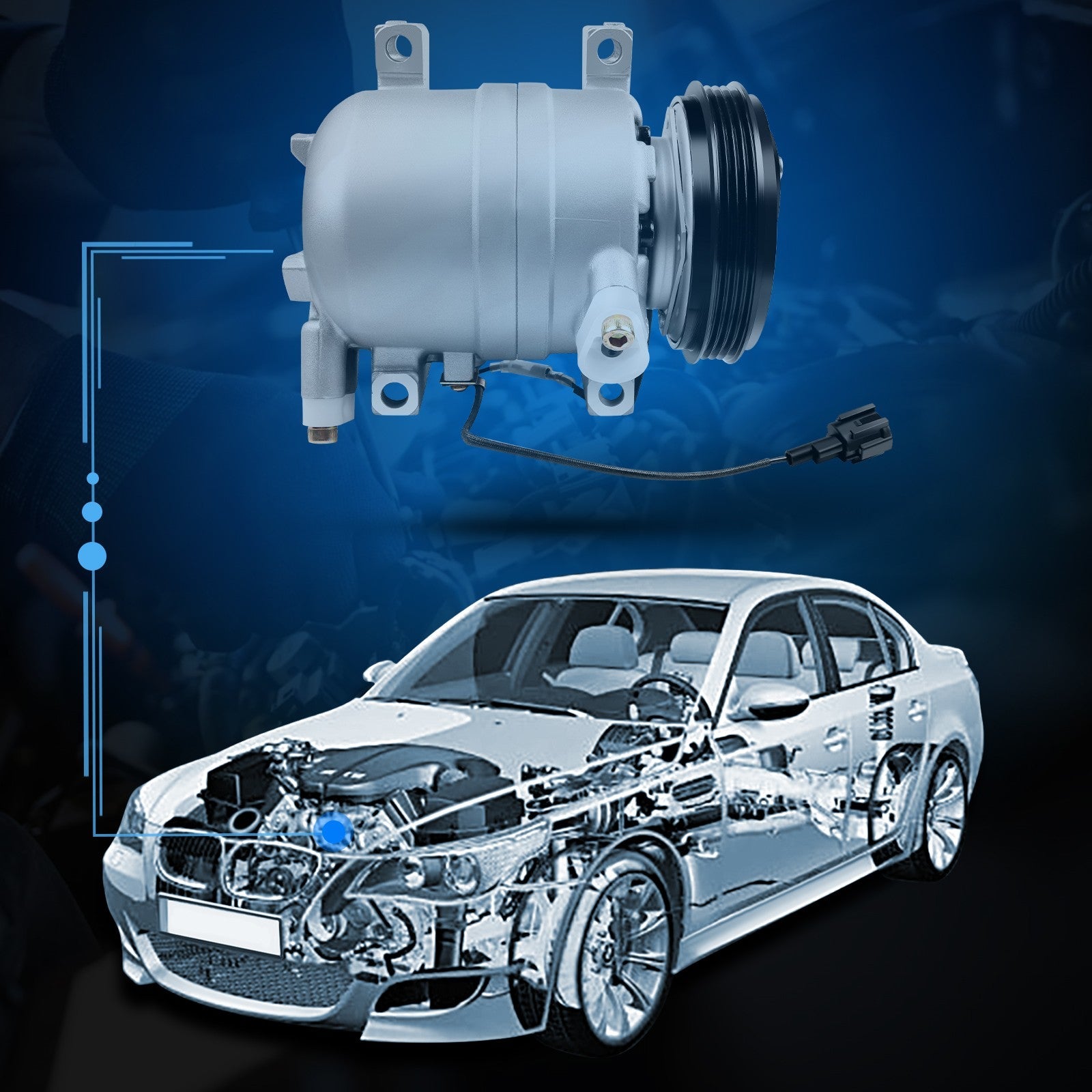 For Subaru 2002-2005 Impreza 2.0L 2003-2007 Impreza 2.5L A/C AC Compressor 25561 6B93BC-57