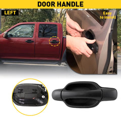 Exterior Rear left Side Door Panel Handle Fit Chevrolet 2004-2012 Colorado Black 6B93BC-57
