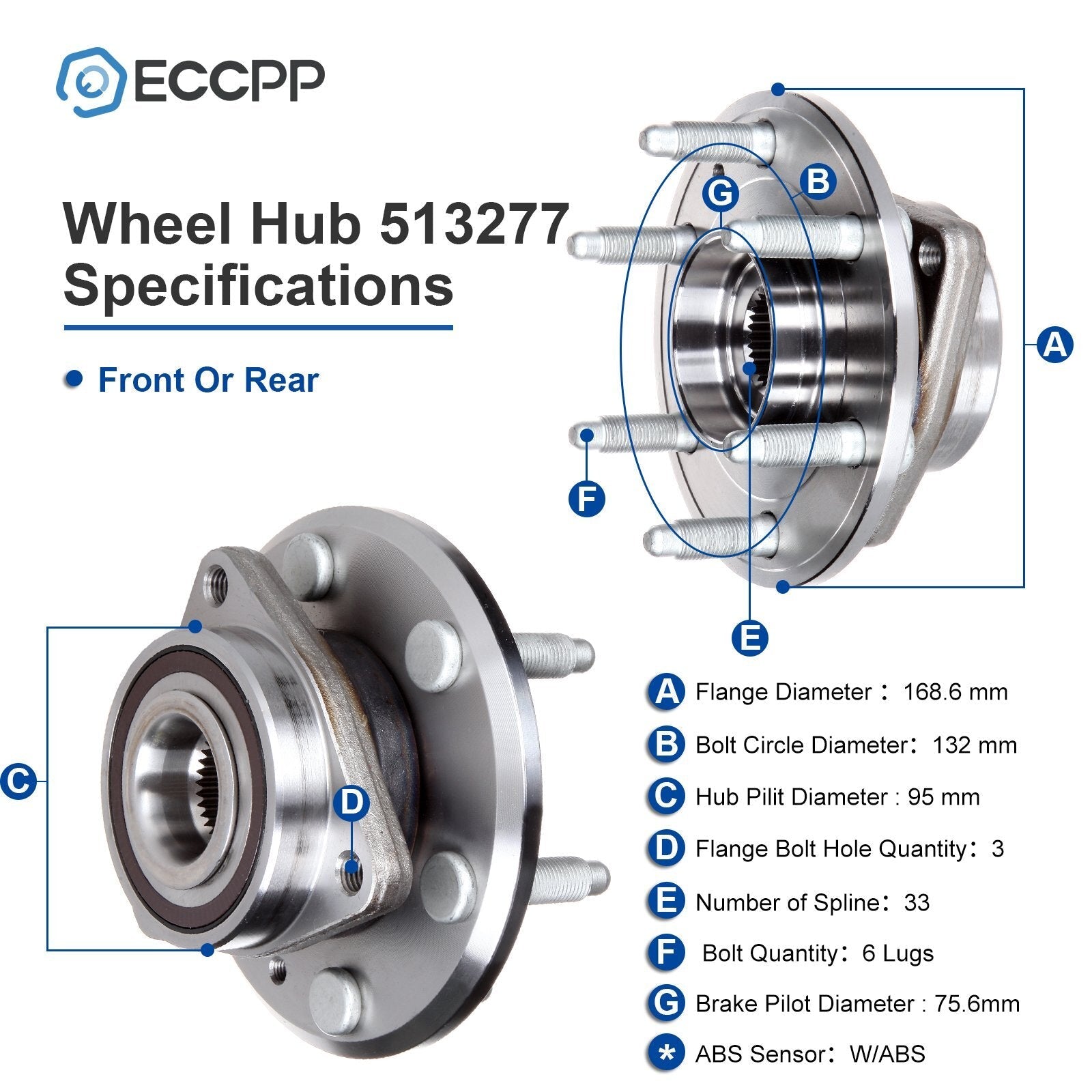 Full Set Front & Rear Wheel Hub Bearings For Chevy Traverse GMC Acadia 2009-2017 6B93BC-57