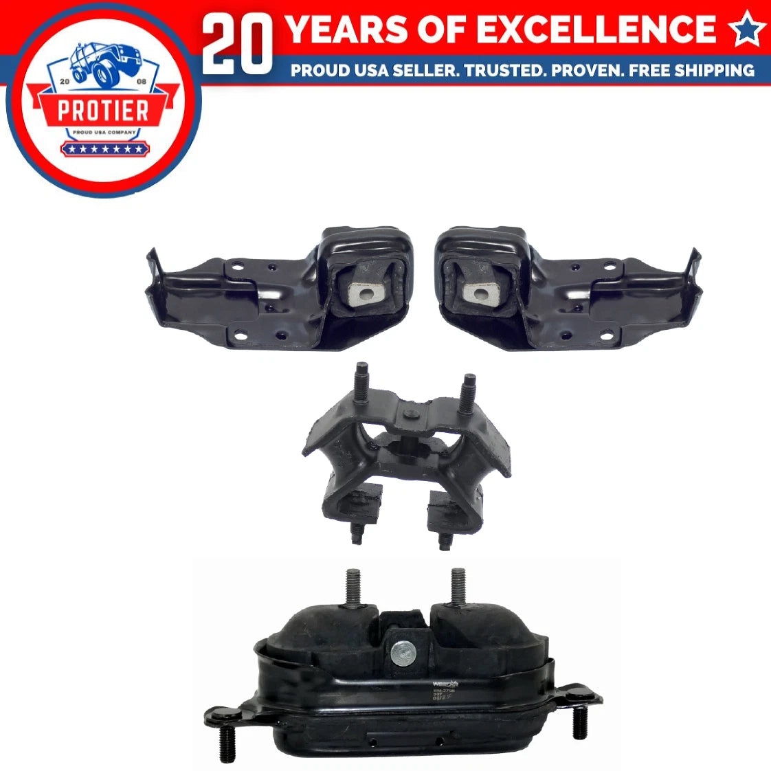 Enigne Motor & Trans Mount Set 4PCS for 1997 - 2005 Buick Century 3.1L Replaces 6B93BC-57
