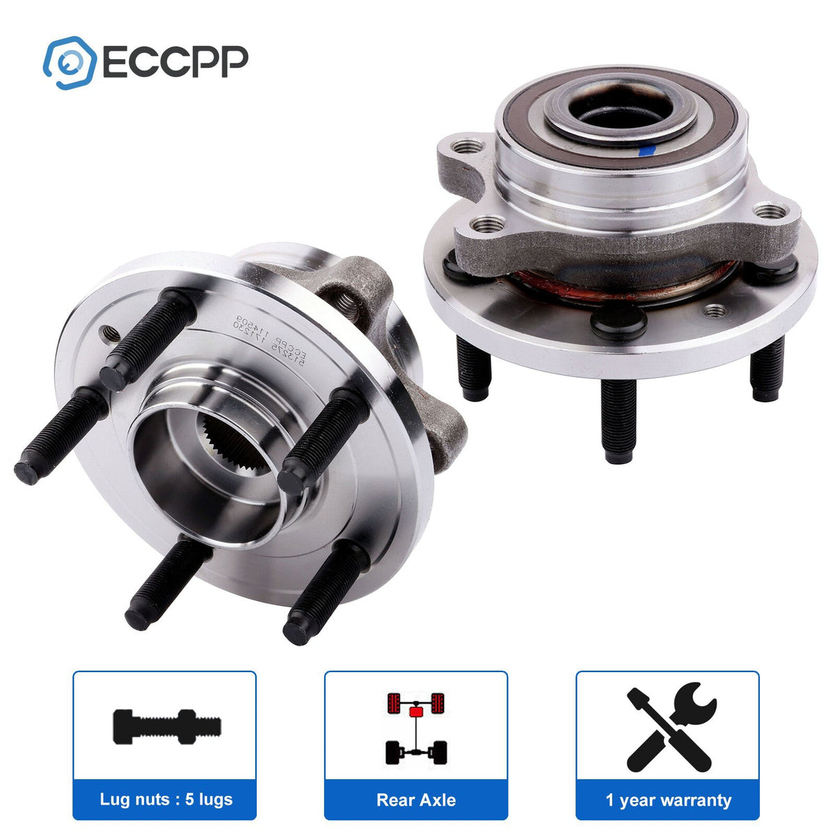 2 Pcs Rear Wheel Hub Bearings Assembly For Ford Edge Taurus Lincoln MKS MKT MKX 6B93BC-57