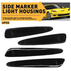 For 2005-2013 Chevy Corvette C6 Front & Rear Side Marker Light Smoke Lens 4pcs A 6B93BC-57