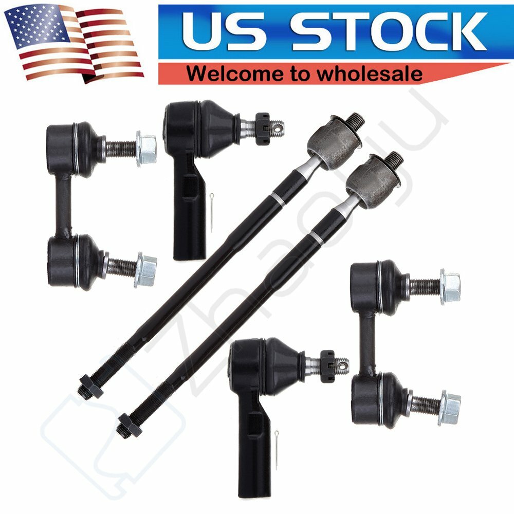 6Pcs Front Tie Rod End Link Sway Bar End Link For 1993-2002 Toyota For Corolla KOEEP