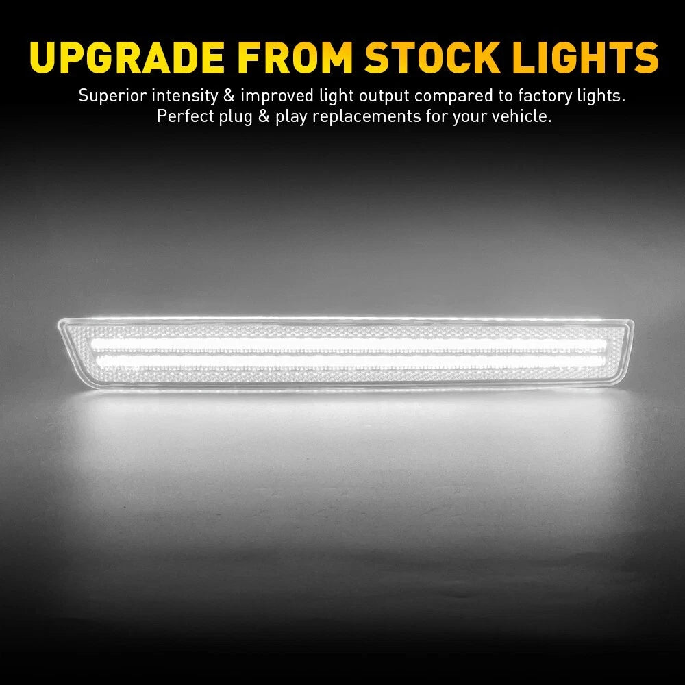For 2015-2022 Dodge Challenger Rear White Bumper Side Marker Lamps Lights 6B93BC-57