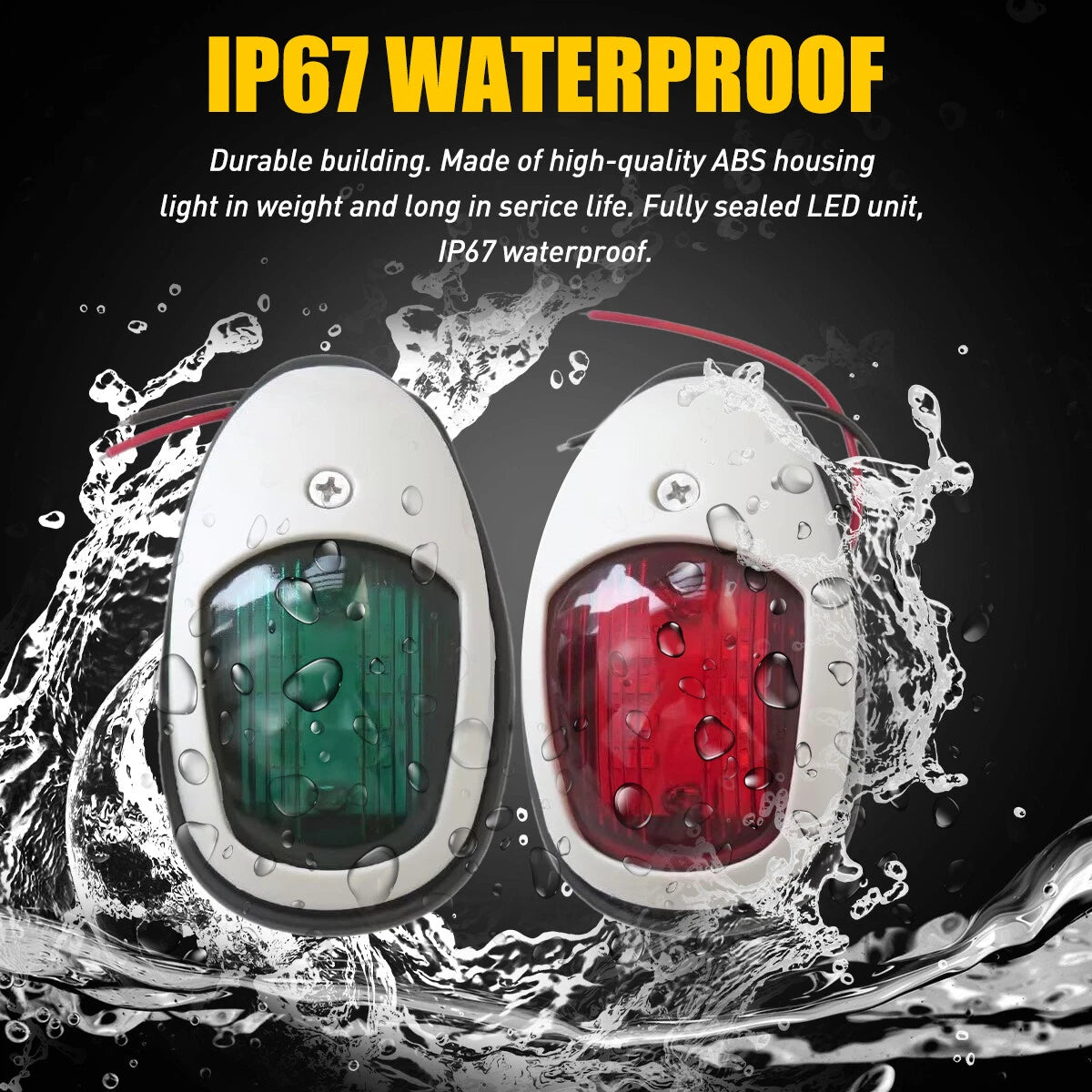 2x LED Navigation Lights Nav Lamp Side Mount Port Starboard Marine Yacht Boat 6B93BC-57