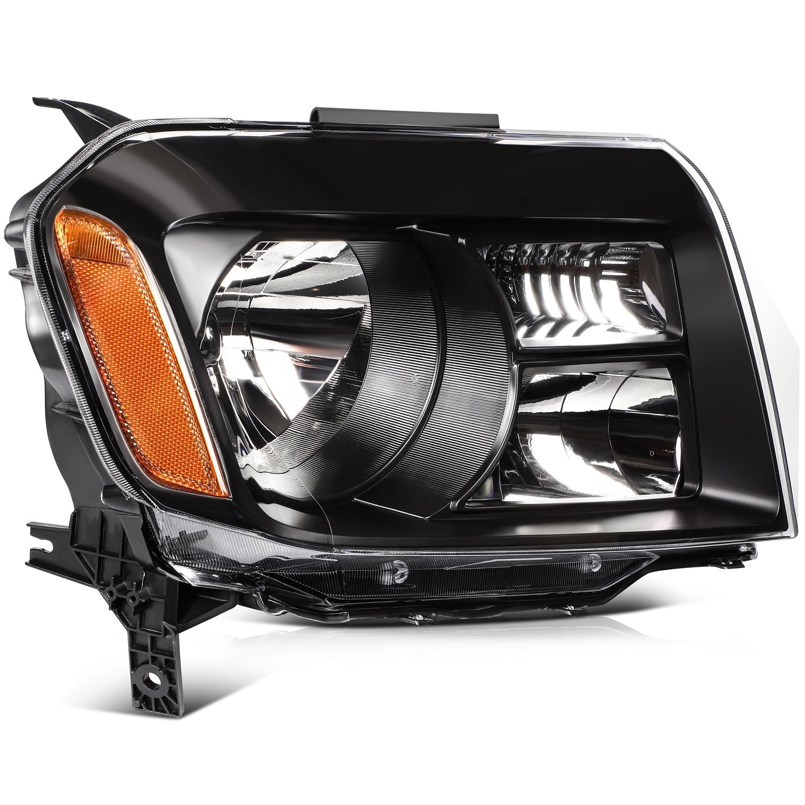 Pair Kit Headlights Assembly For 2012-2015 Honda Pilot SUV 3.5L Black Amber 6B93BC-57
