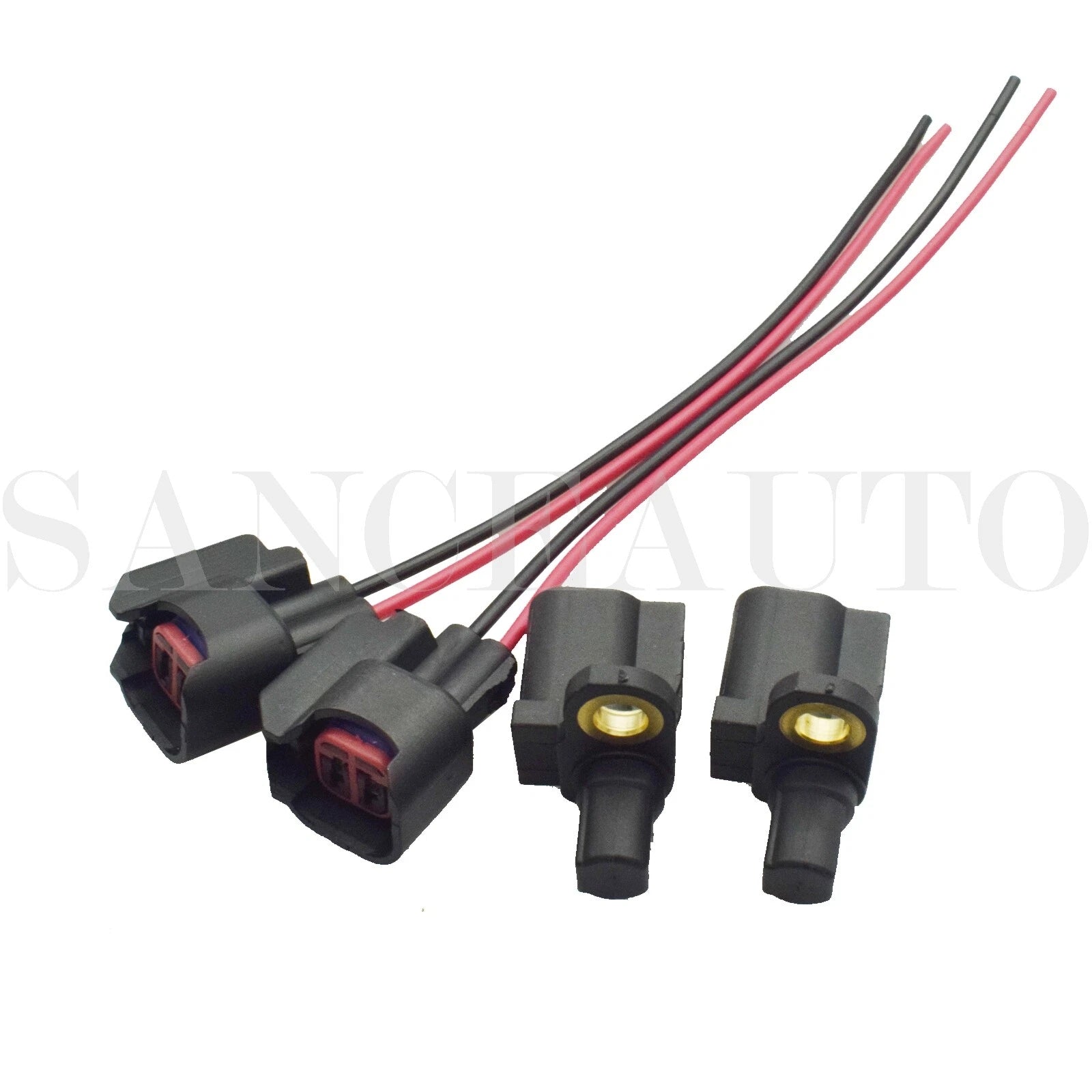 Rear ABS Wheel Speed Sensor W/ Connector 4pcs for Volvo C30 Ford Lincoln Jaguar 6B93BC-57
