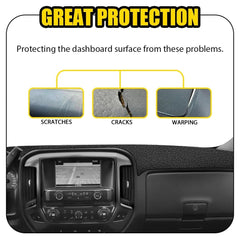 For Chevrolet Silverado 1500 2500 3500 Dash Cover Black Mat Dashmat 2014-2018 EA 6B93BC-57