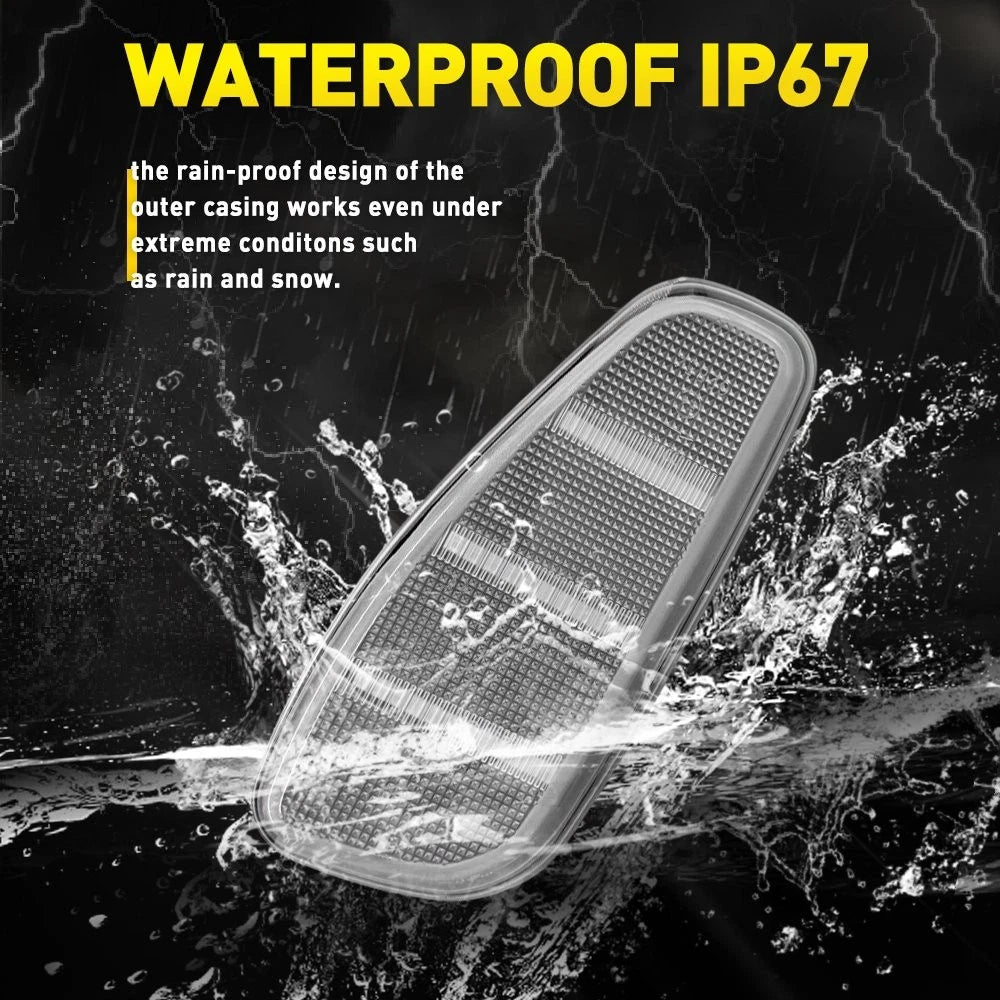 2x Amber LED Side Marker Lights Fender Lamps Clear For 2015-2023 Jeep Renegade A 6B93BC-57
