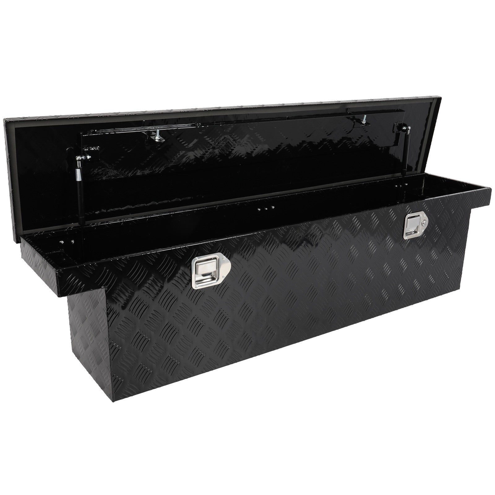 60" Aluminum Tool Box Truck Bed Trailer RV Toolbox W/2x Lift Air Rod + 2x Lock 6B93BC-57