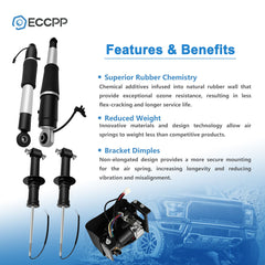 5x Front Rear Air Suspension Shock & Compressor For Escalade Cadillac GMC Yukon