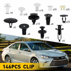 For Toyota 146PCS Fender Door Hood Bumper Trim Clip Retainer Fastener Assortment 6B93BC-57