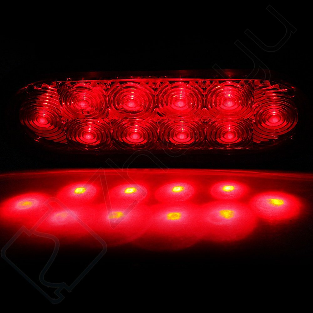 6PCS Truck Trailer Red 10 Led 6" Stop Turn Brake Grommet Mount Oval Tail Light 6B93BC-57