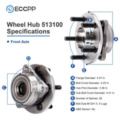 1Pc Front Wheel Hub Bearing For Ford Taurus Mercury Sable Lincoln Continental 6B93BC-57