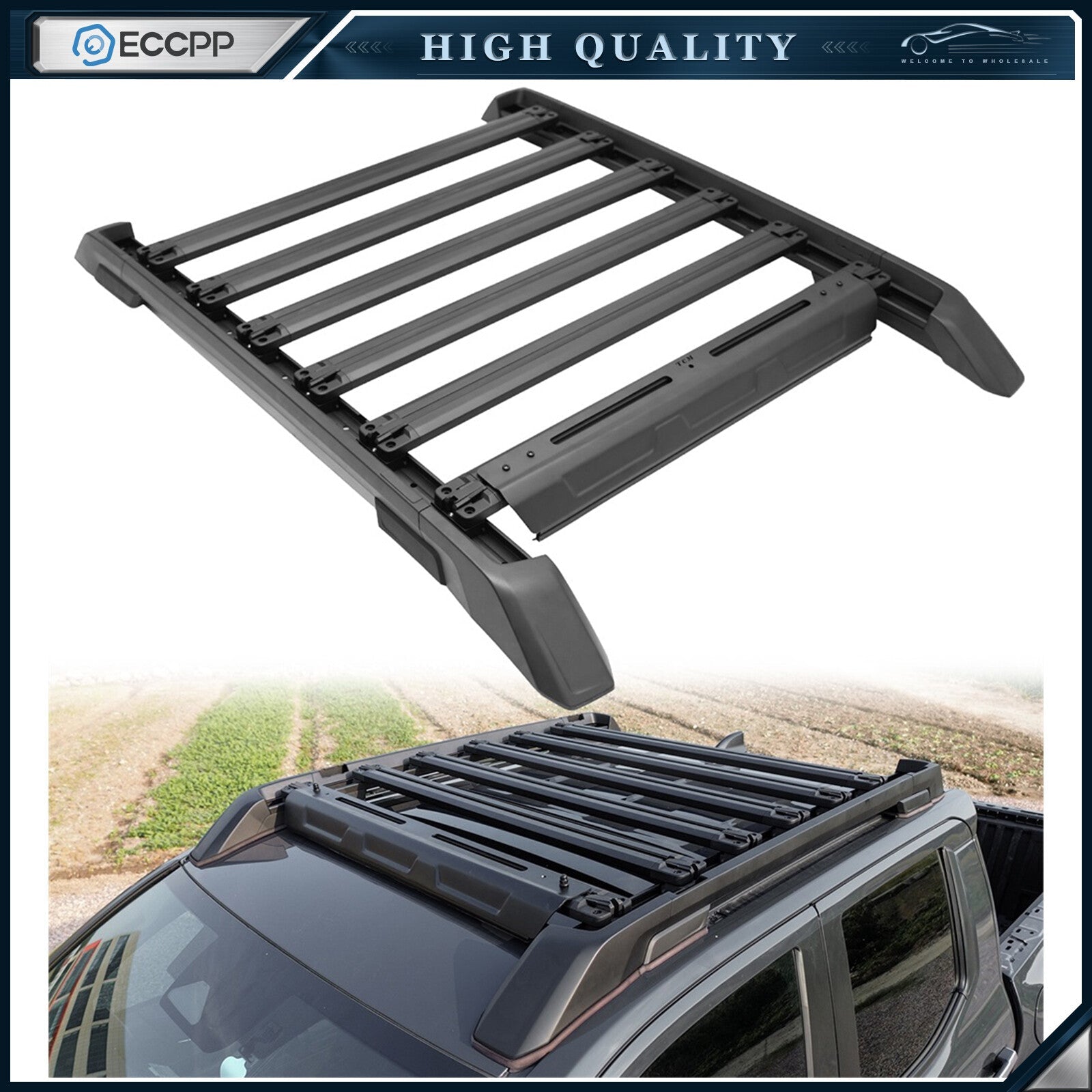 Roof Rack & Platform with Movable Cross Bars for 2024 2025 Toyota Tacoma 4 Door 6B93BC-57