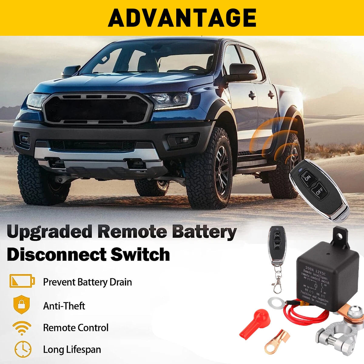 Car Battery Disconnect Switch Power Kill Master Isolator Off Cut Remote Control 6B93BC-57