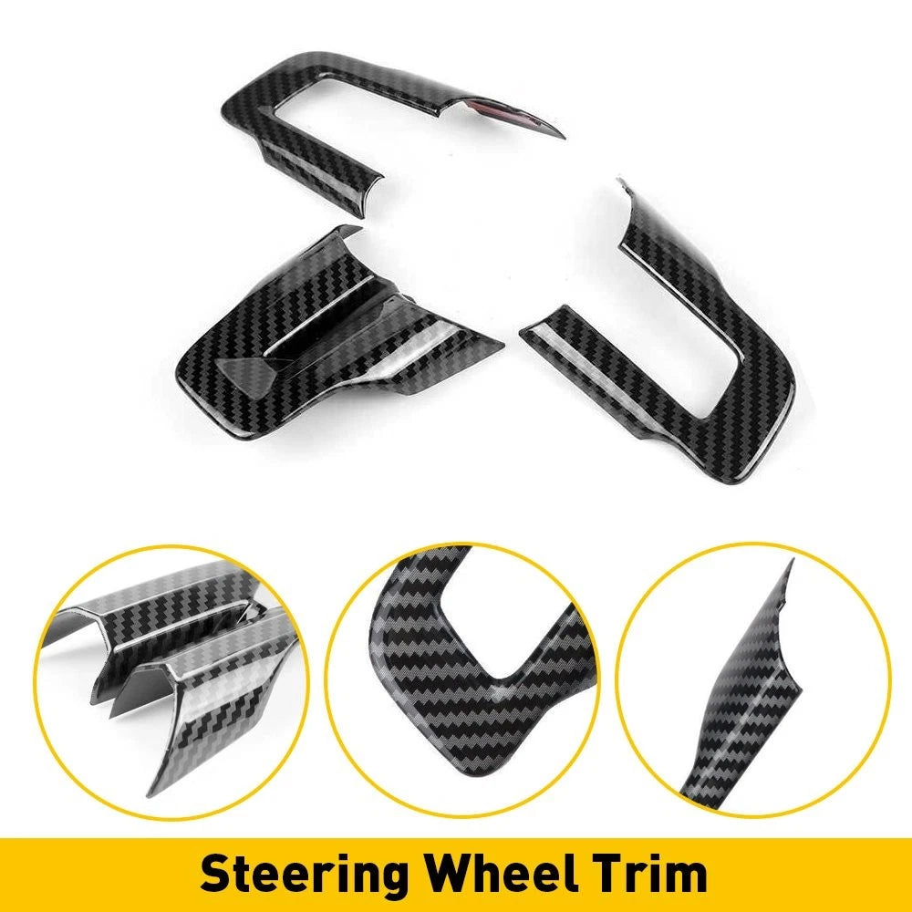 Car Steering Wheel Cover Carbon fiber For Ford 2015 Mustang 16 17 18 19 20 21 22 6B93BC-57