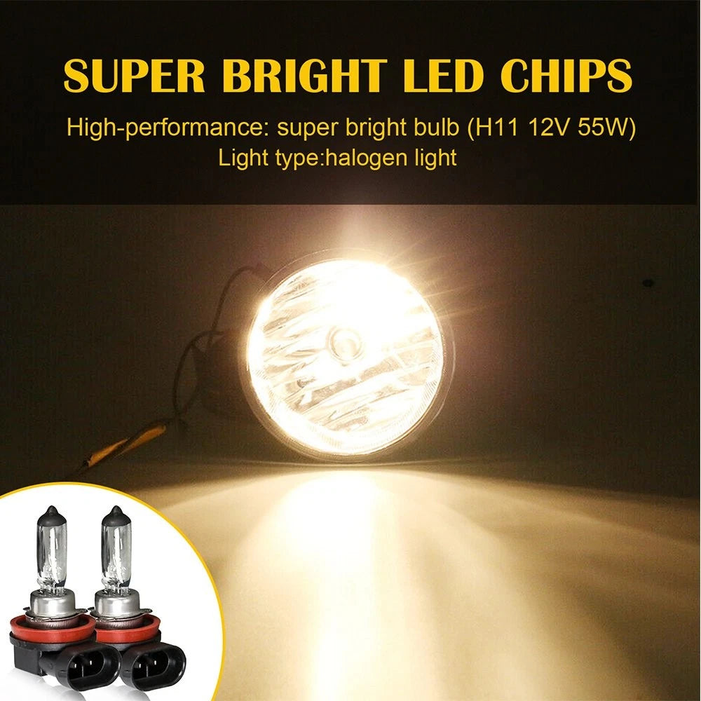 For 2005-2011 Toyota Tacoma 2007-2013 Tundra Clear Fog Light Lamp w/&Bulbs EOA 6B93BC-57