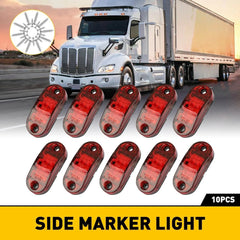 10X Red LED Oval Side Marker Lights Truck Trailer Clearance Light Waterproof EOA 6B93BC-57