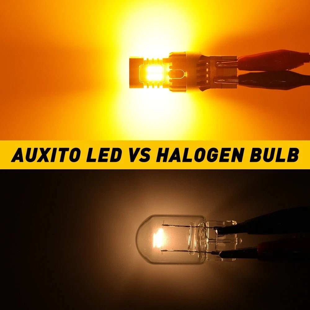 4X AUXITO Amber 7440 7443 Yellow LED Turn Signal Blinker Light Extreme Bright AUXITO
