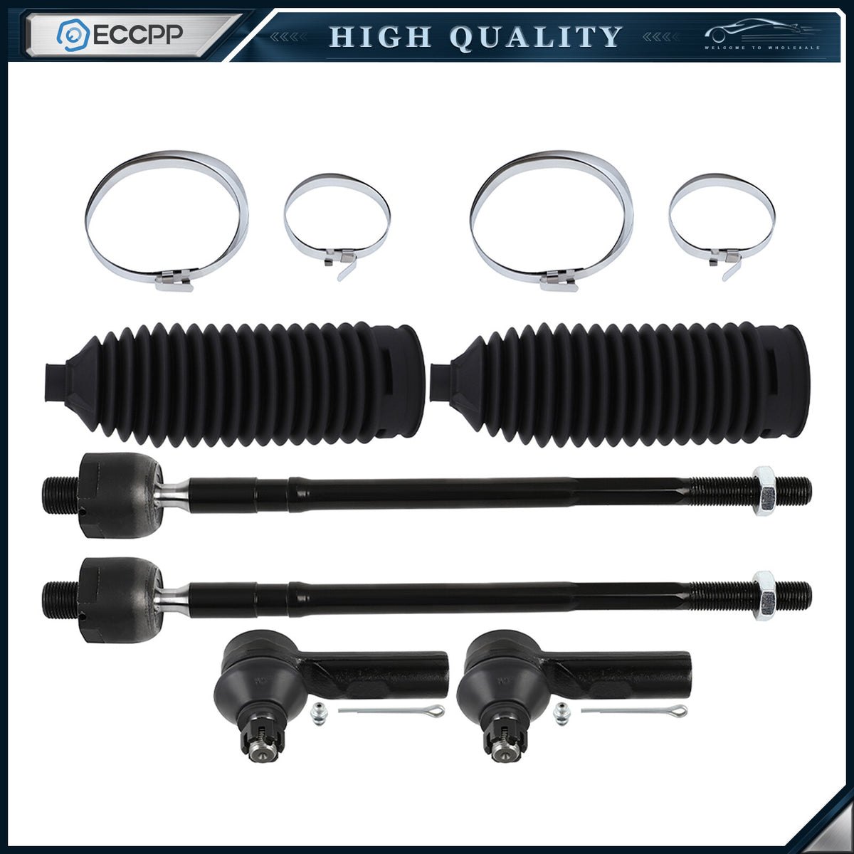 Front Rack and Pinion Bellow Tie Rod End Link For 2006-2013 Suzuki Grand Vitara