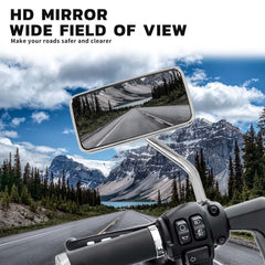 Rectangle Rear view Mirrors For Harley Cruiser Bobber Chopper Softail Sportster