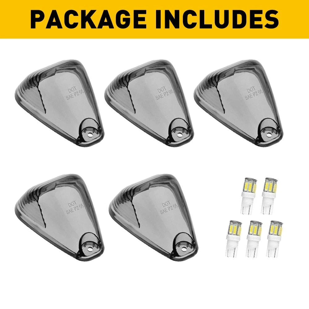 For Ford F250 F350 Duty Super Smoked Cab Roof Marker Running Light Covers Lens 6B93BC-57