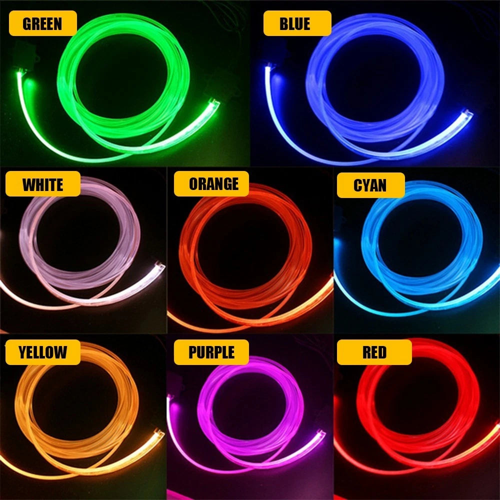 8M RGB LED Car Interior Fiber Optic Neon EL Wire Strip Atmosphere Light APP EOA 6B93BC-57