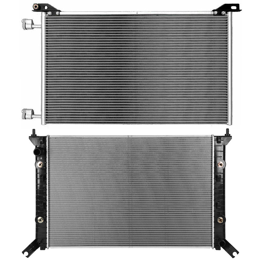 Aluminum Radiator & Condenser Cooling Kit For 2011 2013-2014 GMC Sierra 3500 HD 6B93BC-57