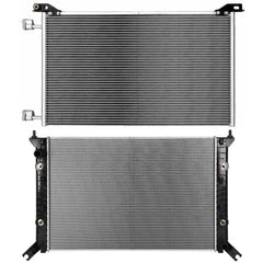 Aluminum Radiator & Condenser Cooling Kit For 2011 2013-2014 GMC Sierra 3500 HD 6B93BC-57