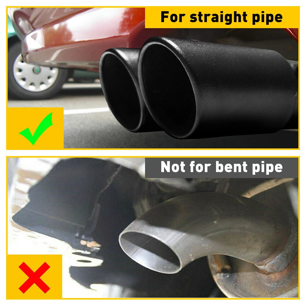 Car Exhaust Pipe Tip Rear Tail Throat Muffler Stainless Steel Round Accessories 6B93BC-57
