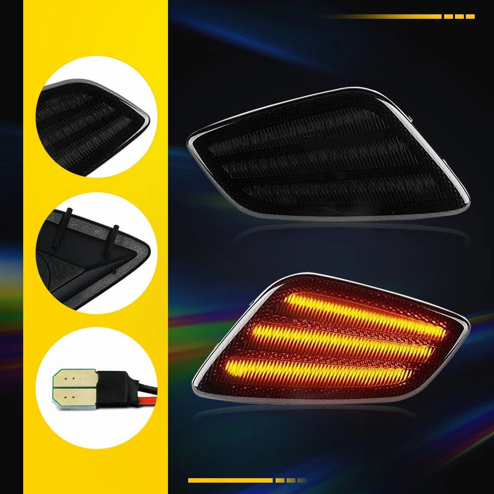 For Jeep Wrangler TJ 1997-06 Smoked LED Bumper Signal Front Side Marker Lights A 6B93BC-57