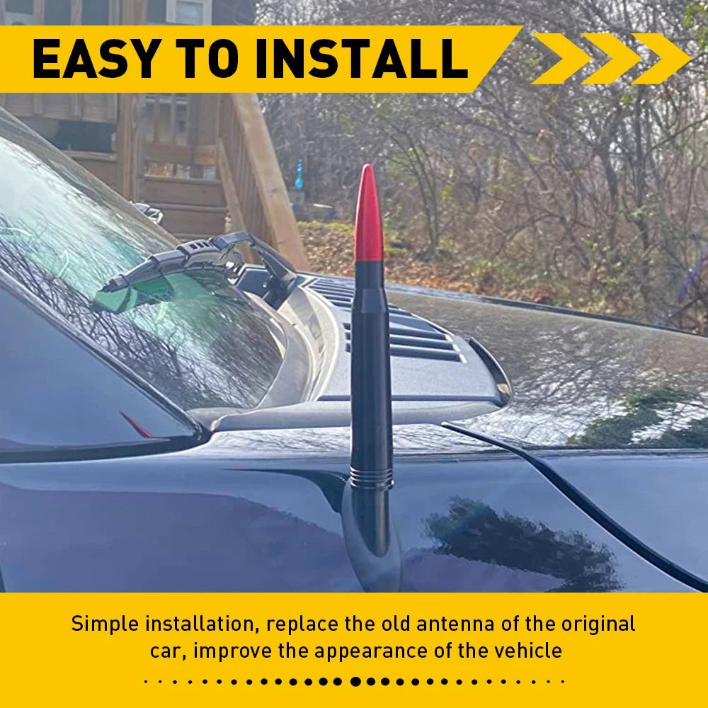 50 Cal Aluminum Bullet Short Antenna Kit Red Fits For Dodge Ram 1500 2500 3500 A 6B93BC-57