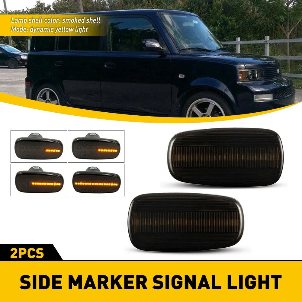 For 2004 - 2006 Scion xB Sequential SMOKE LED Front Fender SIDE MARKER LIGHTS 6B93BC-57
