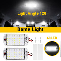 12V 48-LED Interior Vehicle Dome Car Roof Reading Ceiling Light Trunk Lamp White 6B93BC-57