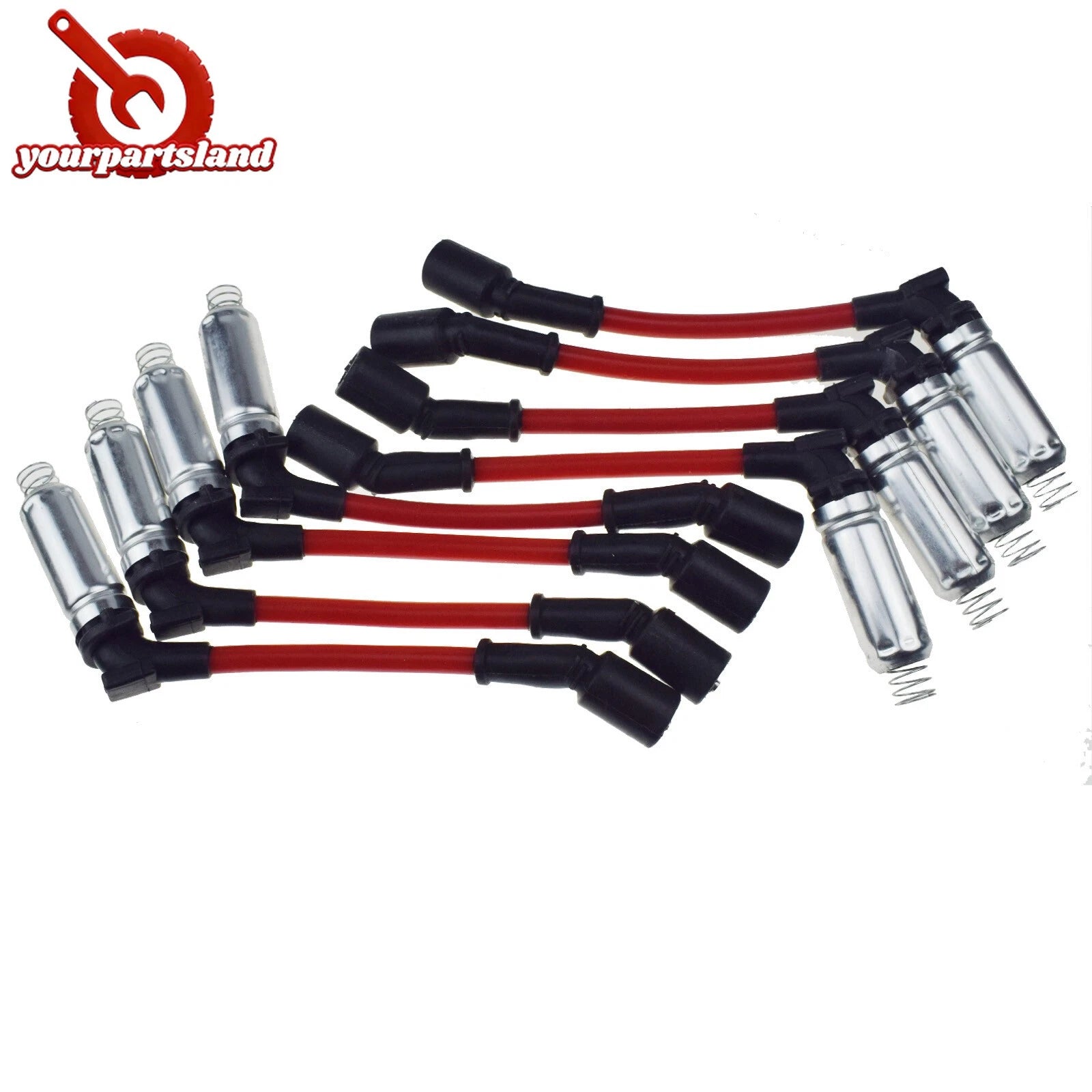 10mm Spark Plug Ignition Wires Set 8PCS for Chevy GMC Silverado Sierra V8 48322R 6B93BC-57