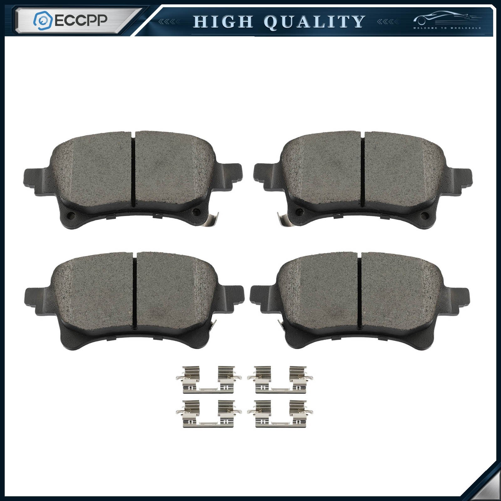 Rear Premium Ceramic Brake Pads for 2020 - 2023 Jeep Gladiator Wrangler 6B93BC-57
