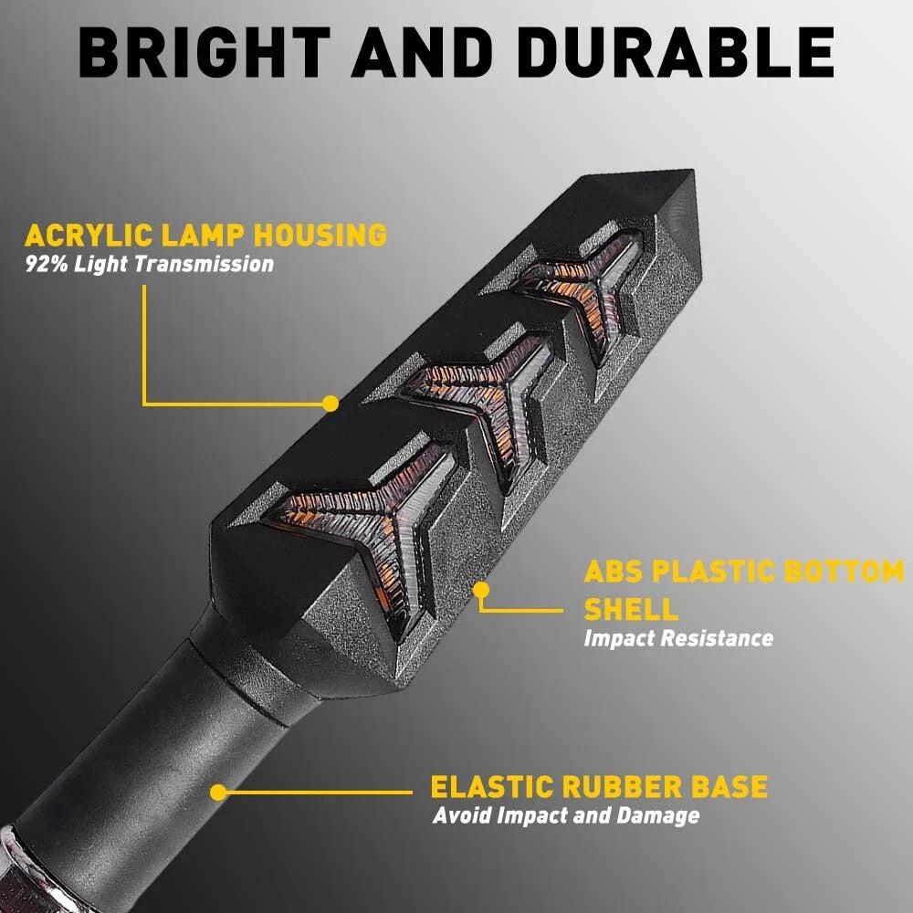 LED Motorcycle Turn Signals Blinker Lights Amber For Suzuki DRZ400s DRZ400sm 6B93BC-57