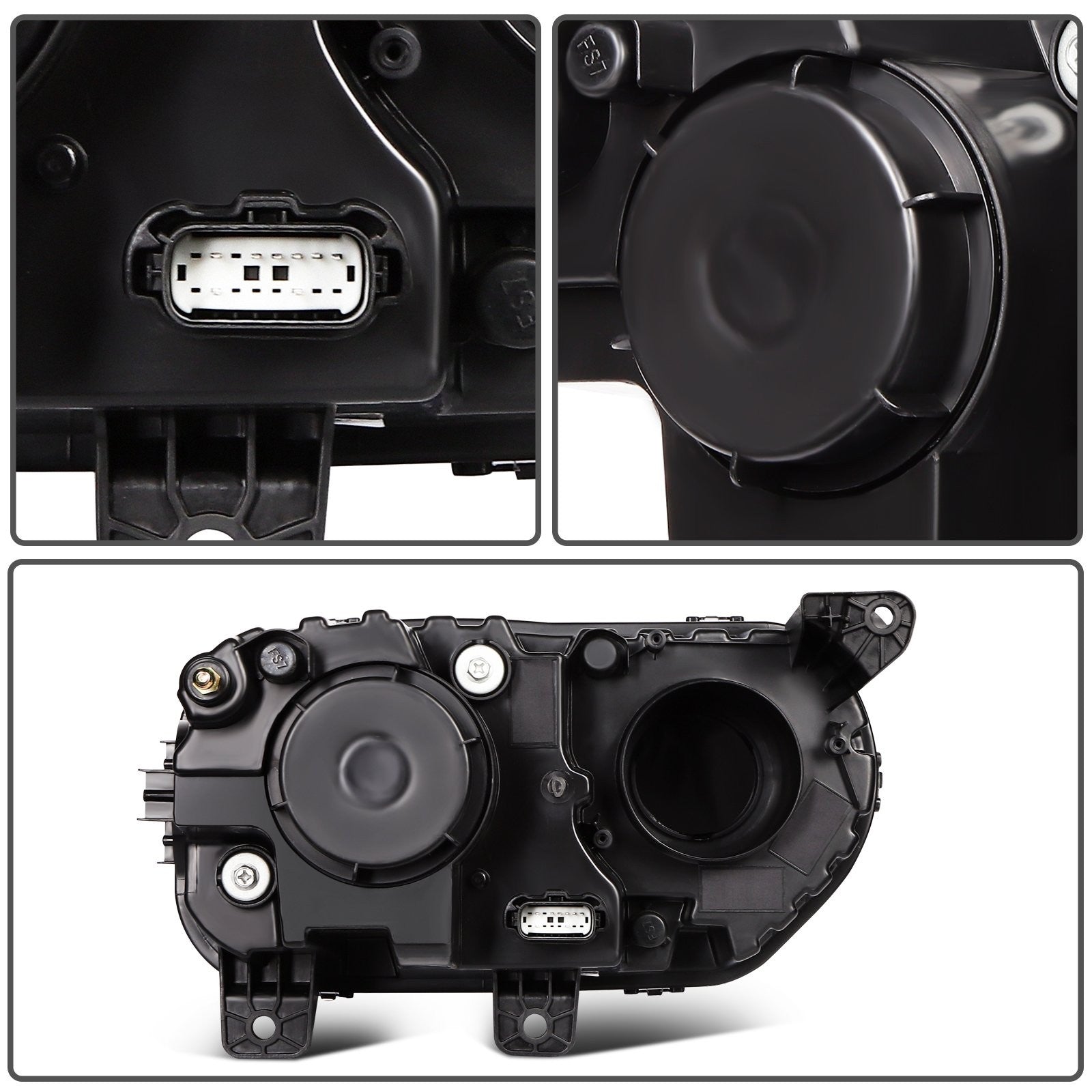 Pair Kit LED Black Headlights Assembly For 2015-2022 Dodge Challenger Black 6B93BC-57