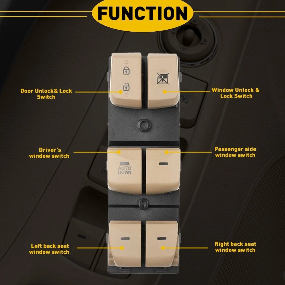 For Elantra Hyundai 2011-2015 Beige Driver Master Door Window switch 935703X000 6B93BC-57