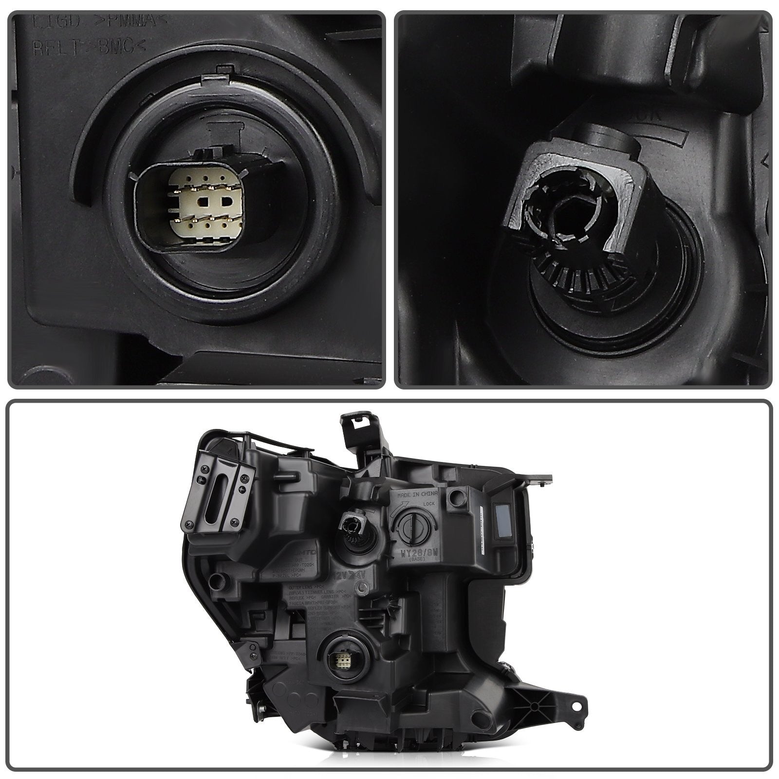 Pair Kit LED Headlights Assembly For 2019-2022 GMC Sierra 1500 Black Amber 6B93BC-57