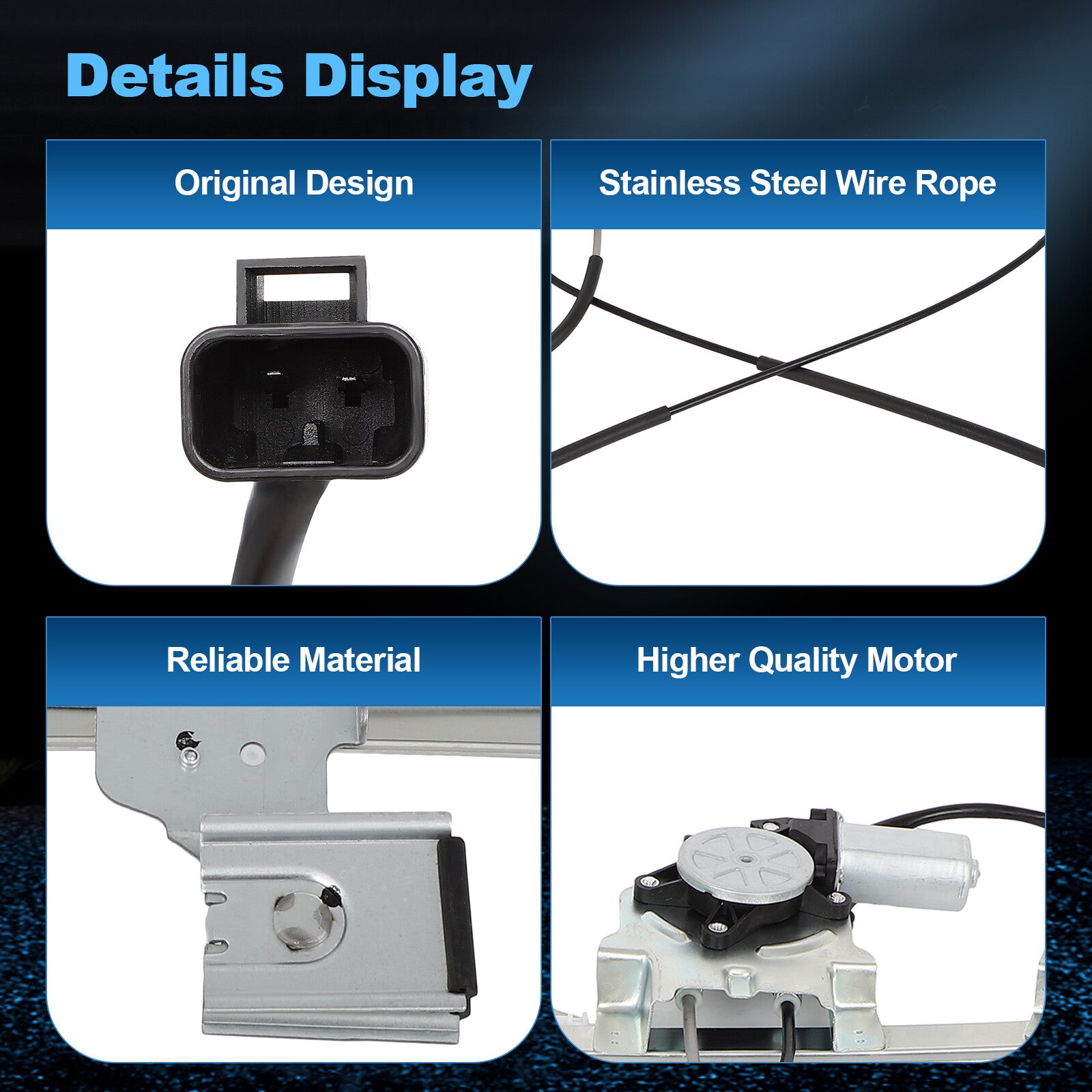 For 2004 Chevy GMC Cadillac Power Window Regulator & Motor Rear Driver Side Left 6B93BC-57