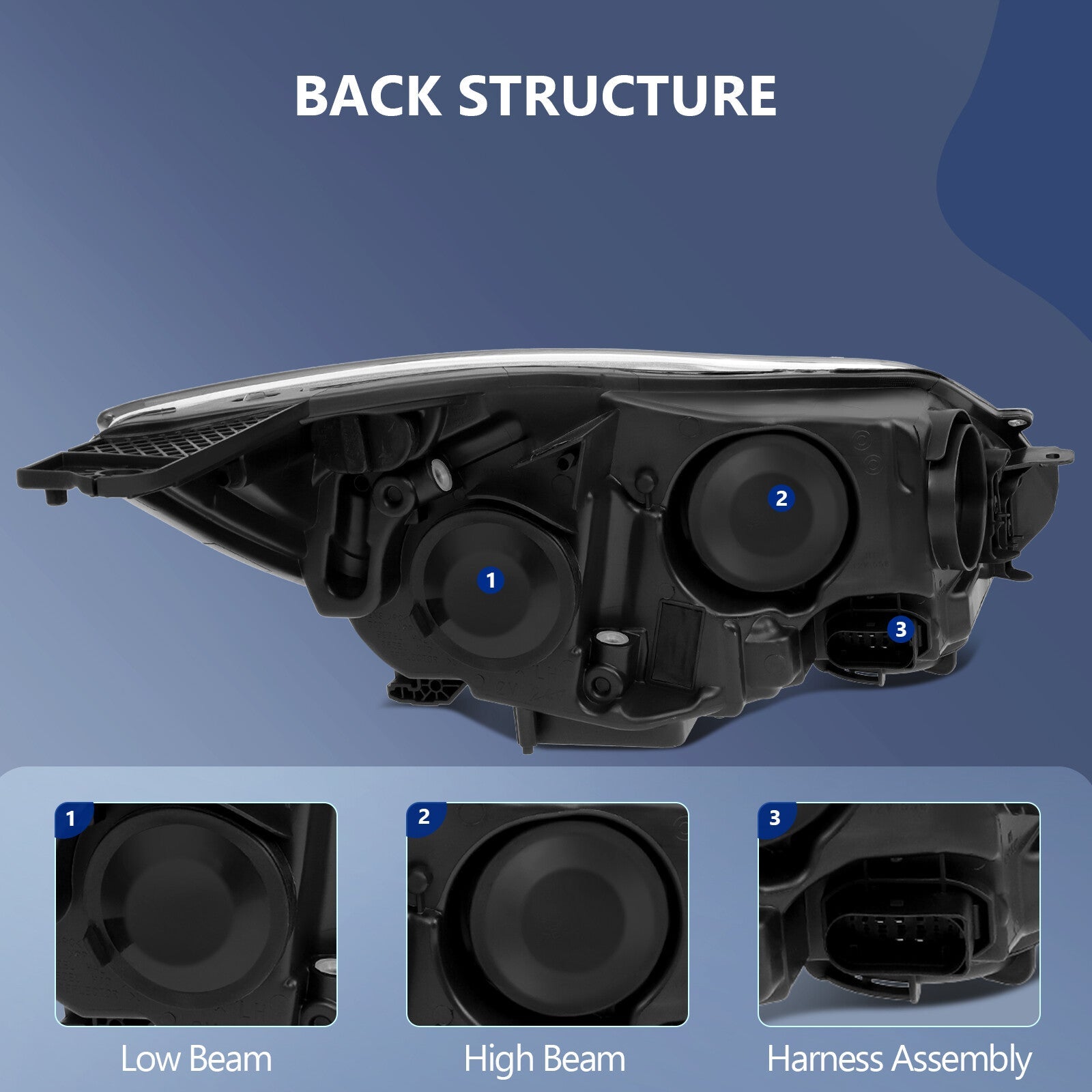 Headlight Assembly For 2012-2014 Ford Focus SE Headlamps Aftermarket Pair Black 6B93BC-57