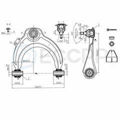 Fits 2003-2007 Honda Accord 4pcs Front Lower Ball Joints Upper Control Arms Kit 6B93BC-57