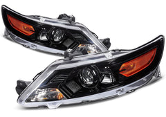 Pair Set Headlight Assembly For 2010-2012 Ford Taurus 3.5L Black w/Projector KOEEP