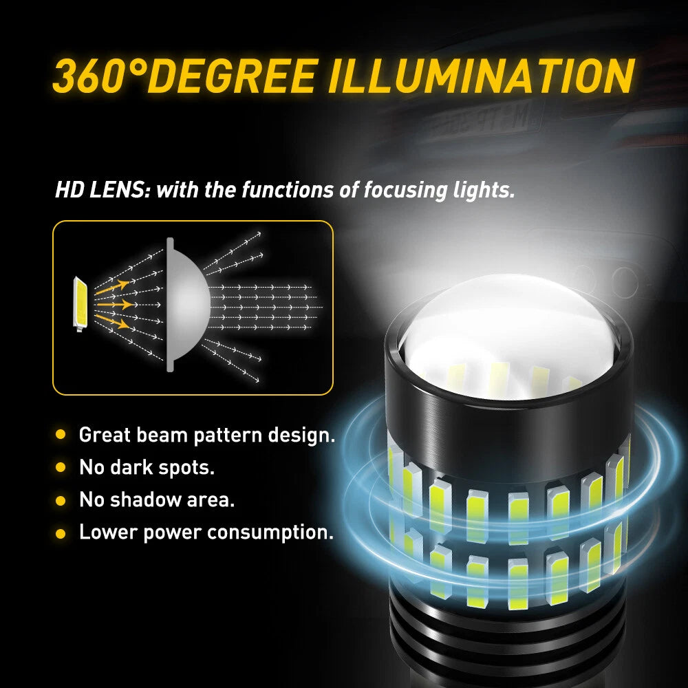 AUXITO 4X White Reverse Backup Lights BA15S P21W 7506 7506L 1156 LED Bulbs EOA AUXITO