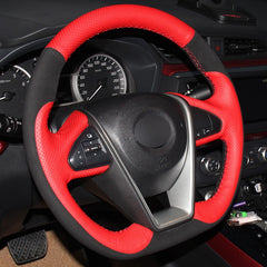 DIY Top Leather Steering Wheel Hand-stitch on Wrap Cover For Nissan Maxima 2016